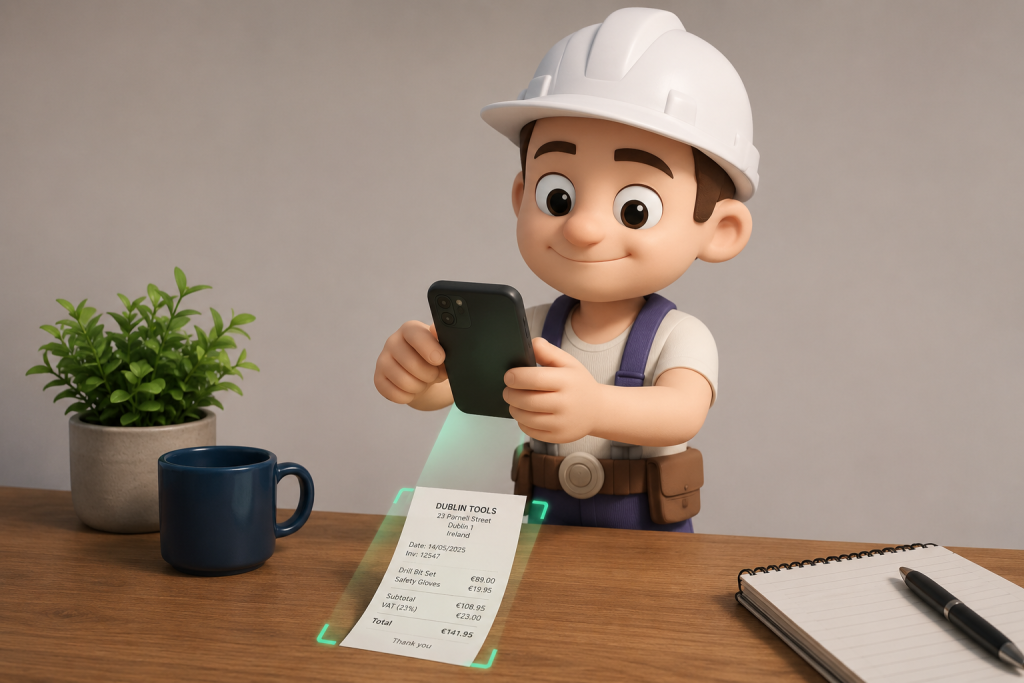 Lite Books mascot scanning a receipt