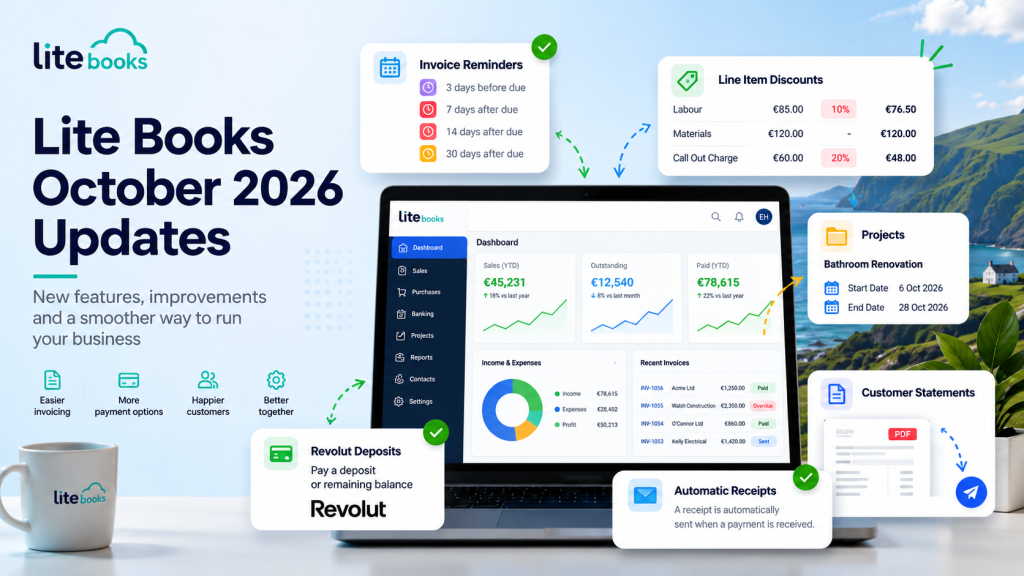 Updates to Lite Books Irish Accounting App for October 2026